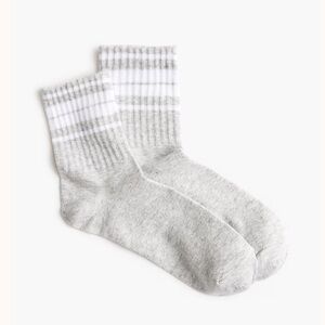 JCREW Striped crew socks Gray and White NWT (3 Pairs)